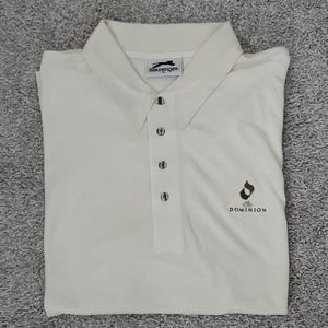 [NWOT] 100% Silk Slazenger Cream Embroidered Polo